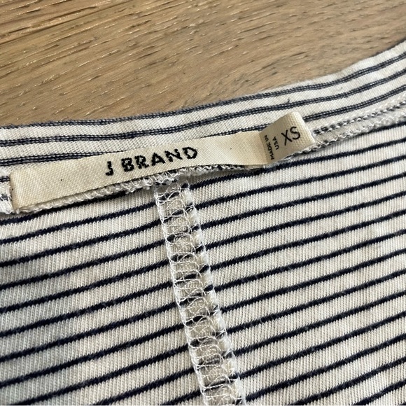 J Brand White Navy Striped V-Neck Tank Top - Picture 3 of 8